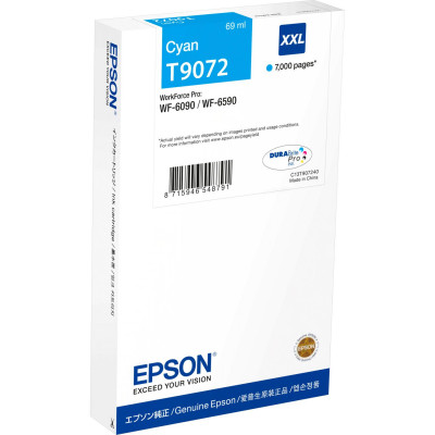 Картридж для (T9072) EPSON WorkForce WF-6090DW/ WF-6590DWF Cyan (120ml Pigment) MyInk SAL
